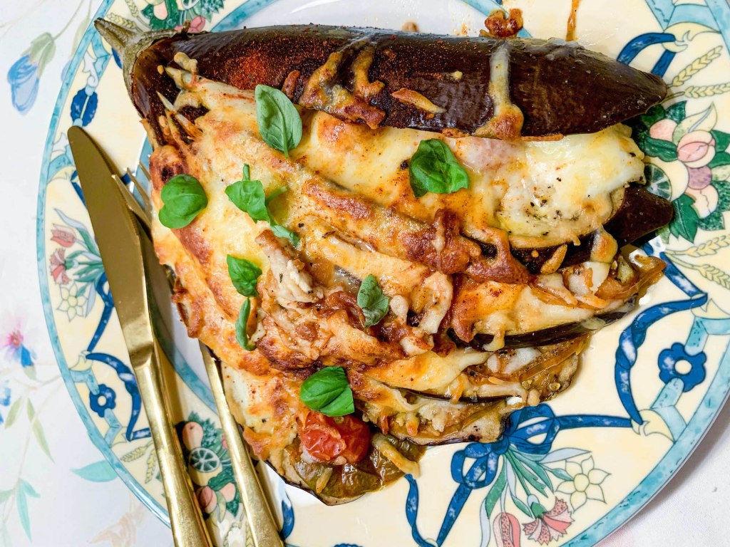 Oven Baked Caprese Eggplant
